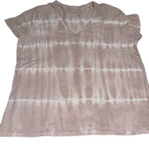 Universal Thread XL V-Neck Tie-Dye T-Shirt Beige & White 100% Cotton